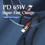 REMAX RC-195 Lesu Series PD 65W USB-C / Type-C to USB-C / Type-C Fast Charging Data Cable, Cable Length: 1m - Image 2