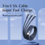 REMAX RC-199th Whirly Series 5A USB to USB-C / Type-C + 8 Pin + Micro USB Fast Charging Data Cable, Cable Length: 1.2m - Image 2