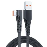 6A 66W USB to USB-C / Type-C Elbow Mobile Phone Game Fast Data Cable, 0.5m, 1m