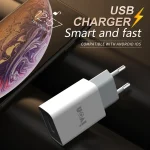 IVON AD-33 2 in 1 2.1A Single USB Port Travel Charger + 1m USB to 8 Pin Data Cable Set,, EU Plug, US Plug - Image 2