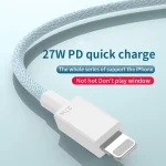 27W PD USB-C / Type-C to 8 Pin Fast Charging Braided Data Cable, Cable Length: 1m, 27W - Image 2