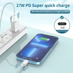 27W PD USB-C / Type-C to 8 Pin Fast Charging Braided Data Cable, Cable Length: 1m, 27W - Image 3