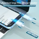 27W PD USB-C / Type-C to 8 Pin Fast Charging Braided Data Cable, Cable Length: 1m, 27W - Image 4