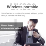 Fineblue UK-890 DSP Noise Reduction Lavalier Pull Cable Bluetooth Earphone without Vibration - Image 7