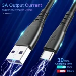 3A Type-C / USB-C Spring Charging Data Cable, Type-C - Image 5