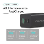awei PD9 65W GaN Fast Charging Travel Charger, EU Plug - Image 3