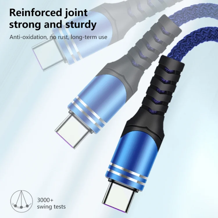 EDA003067201_B3.webp 6A Woven Style USB Charging Cable, Cable Length: 1m, USB-C / Type-C - Image 4