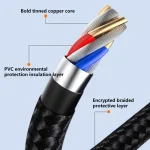 6A 66W 3 in 1 USB to 8 Pin + Micro USB + USB-C / Type-CFast Charging Braided Data Cable, USB to 8 Pin+Micro USB+Type-C - Image 6