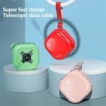 3 in 1 USB To 8Pin + Micro USB + USB-C / Type-C Telescopic Charging Cable with Mobile Phone Holder - Image 2