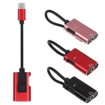 2 in 1 USB-C / Type-C to USB-C / Type-C 3.5mm Jack Audio Adapter Cable, Black, Rose Gold - Image 5