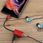 2 in 1 USB-C / Type-C to USB-C / Type-C 3.5mm Jack Audio Adapter Cable, Black, Rose Gold - Image 2