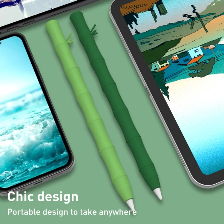EDA003145501A_5.webp LOVE MEI Bamboo Liquid Silicone Gel Stylus Pen Protective Case, For Apple Pencil 1, For Apple Pencil 2 - Image 6