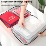 Large Capacity Multi-layers Foldable Fabric Document Storage Bag, Two Layers-Unlocked, Two Layers-Locked, Three Layers-Unlocked, Three Layers-Locked - Image 5