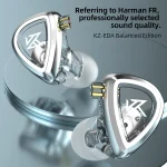 KZ-EDA Balanced Dual Magnetic Dynamic In-Ear Earphone, With Microphone, Without Microphone - Image 2