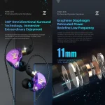 QKZ ZEN In-ear Subwoofer Wire-controlled Music Running Sports Earphone with Mic - Image 4
