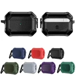 Carbon Brazing Dimension TPU+PC Headphone Protective Cover with Switch Lock & Carabiner, For AirPods Pro - Image 2