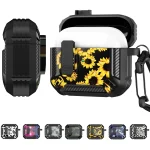 Two-Tone Printed Earphone Case with Switch Lock & Carabiner, For AirPods 1/2, For AirPods Pro - Image 2