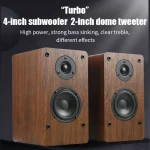 D1 Coaxial Card Bluetooth Wooden Desktop Speaker - Image 3