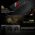 M5 Multifunctional Desktop Wooden Bluetooth Speaker Wireless Loudspeaker - Image 6