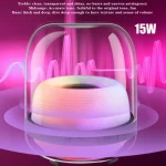 L20 15W Transparent Luminous 6D Stereo Wireless Bluetooth Speaker, Black - Image 5