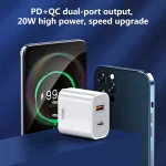 REMAX RP-U68 20W USB+USB-C/Type-C Dual Interface Fast Charger Set, CN Plug, EU Plug, UK Plug, US Plug - Image 2