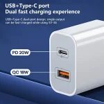 REMAX RP-U68 20W USB+USB-C/Type-C Dual Interface Fast Charger Set, CN Plug, EU Plug, UK Plug, US Plug - Image 3