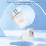 TOTU Joe Series Dual USB Ports Travel Charger, EU Plug, UK Plug - Image 3