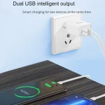 TOTU Joe Series Dual USB Ports Travel Charger, EU Plug, UK Plug - Image 4