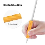 DUX DUCIS Stoyobe Stylus Silicone Cover Grip, White(1 PCS), Grass Green(1 PCS), Pink(1 PCS), Black(1 PCS), Orange(1 PCS), Grey(1 PCS), For Apple Pencil 1/2/Huawei M-Pencil, Lavender Purple(1 PCS) - Image 3