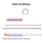 DUX DUCIS Stoyobe Stylus Silicone Cover Grip, White(1 PCS), Grass Green(1 PCS), Pink(1 PCS), Black(1 PCS), Orange(1 PCS), Grey(1 PCS), For Apple Pencil 1/2/Huawei M-Pencil, Lavender Purple(1 PCS) - Image 4