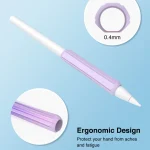 DUX DUCIS Stoyobe Stylus Silicone Cover Grip, White(1 PCS), Grass Green(1 PCS), Pink(1 PCS), Black(1 PCS), Orange(1 PCS), Grey(1 PCS), For Apple Pencil 1/2/Huawei M-Pencil, Lavender Purple(1 PCS) - Image 6