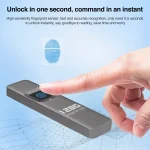 NK-828 8 Pin + Mirco USB 2 in 1 Zinc Alloy U Disk with Fingerprint Unlock, 64GB, 128GB, 256GB - Image 4