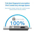 NK-828 8 Pin + Mirco USB 2 in 1 Zinc Alloy U Disk with Fingerprint Unlock, 64GB, 128GB, 256GB - Image 5