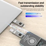 NK-828 8 Pin + Mirco USB 2 in 1 Zinc Alloy U Disk with Fingerprint Unlock, 64GB, 128GB, 256GB - Image 7