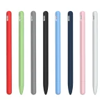 3 in 1 Striped Liquid Silicone Stylus Case with Two Tip Caps, For Apple Pencil 1, For Apple Pencil 2 - Image 2