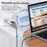 PD240W 40Gbps USB4 Fast Charging Data Cable, 0.5m, 1m, 1.5m, 2m - Image 8