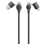 awei CL-126 1.2m 4 in 1 USB to USB-C / Type-C to 8Pin Data Fast Charging Cable, CL-126(Black), CL-126(Blue)