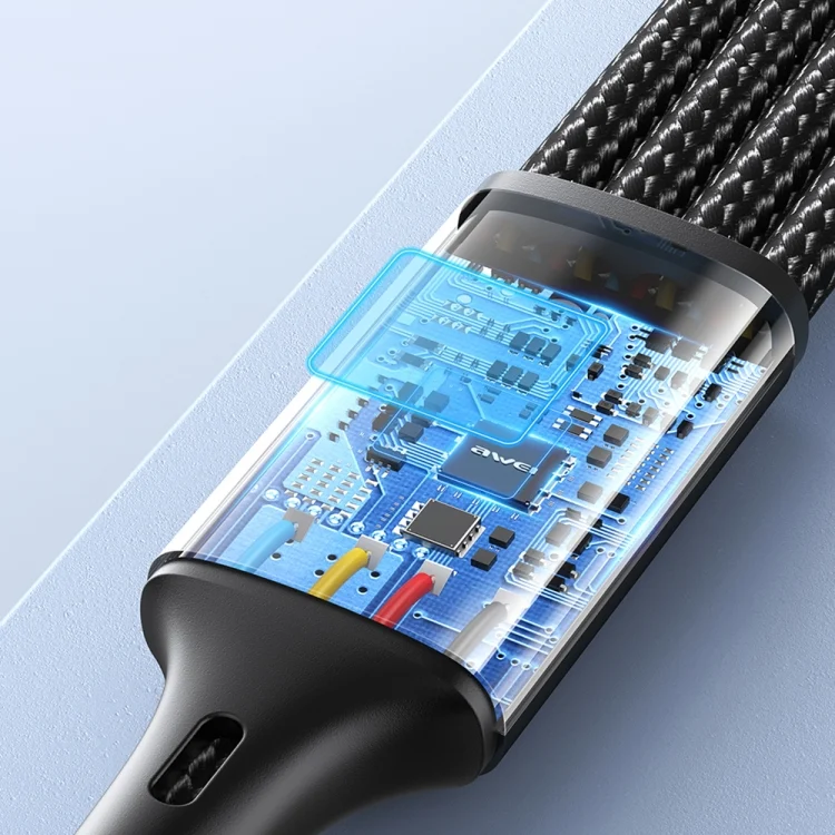 EDA0037567_2.webp awei CL-129 4 in 1 USB to USB-C / Type-C to 8Pin to Micro USB Multi Charging Cable - Image 3