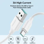 JOYROOM S-UC027A9 3A USB to USB-C/Type-C Fast Charging Data Cable, 0.25m, 1m - Image 2