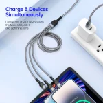 DUZZONA A3 3 in 1 USB to Type-C / 8 Pin / Micro USB Fast Charging Cable,Cable Length: 1.3m - Image 2