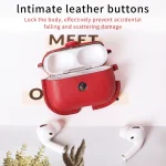 Litchi Texture PU Leather Earphone Protective Case with Lanyard, For AirPods Pro 2 with Lanyard - Image 3