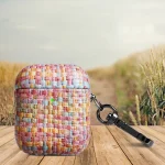 Weave Texture PU Shockproof Earphone Protective Case with Hook, For AirPods 1 / 2, For AirPods 3