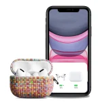 Weave Texture PU Shockproof Earphone Protective Case with Hook, For AirPods 1 / 2, For AirPods 3 - Image 3