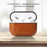 Anti-fall Crazy Horse Texture PU Leather Protective Case with Carabiner, For AirPods Pro, For AirPods 1 & 2 - Image 4