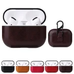 Anti-fall Crazy Horse Texture PU Leather Protective Case with Carabiner, For AirPods Pro, For AirPods 1 & 2 - Image 2