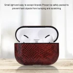 Anti-fall Snakeskin Texture PU Leather Protective Case with Carabiner, For AirPods Pro, For AirPods 1 & 2 - Image 4