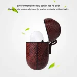 Anti-fall Snakeskin Texture PU Leather Protective Case with Carabiner, For AirPods Pro, For AirPods 1 & 2 - Image 6