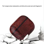 Anti-fall Snakeskin Texture PU Leather Protective Case with Carabiner, For AirPods Pro, For AirPods 1 & 2 - Image 8