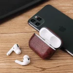 Anti-fall Snakeskin Texture PU Leather Protective Case with Carabiner, For AirPods Pro, For AirPods 1 & 2 - Image 10