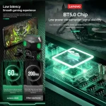 Lenovo GM5 TWS Bluetooth Wireless Sports Waterproof Noise Reduction Gaming Earphone with Mic, GM5 - Image 3